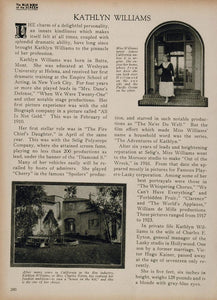 1923 Kathlyn Williams Silent Film Actor Biography Print ORIGINAL HISTORIC IMAGE