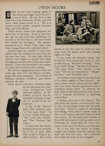 1923 Owen Moore Silent Film Actor Movie Biography Print ORIGINAL HISTORIC IMAGE