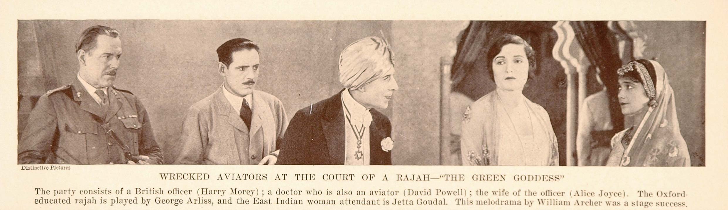 1927 Print Film Scene Green Goddess Rajah George Arliss Court Alice Joyce