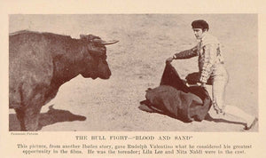 1927 Print Film Scene Bullfight Blood Sand Valentino - ORIGINAL