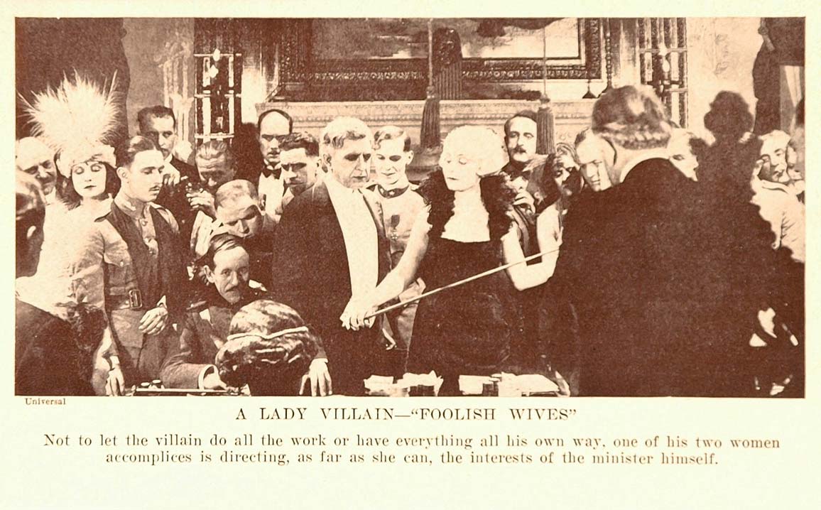 1927 Print Silent Film Scene Foolish Wives Gambling - ORIGINAL