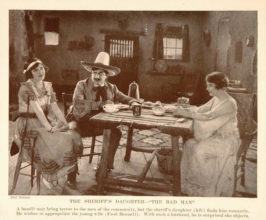 1927 Print Film Scene Bad Man Western Holbrook Blinn - ORIGINAL