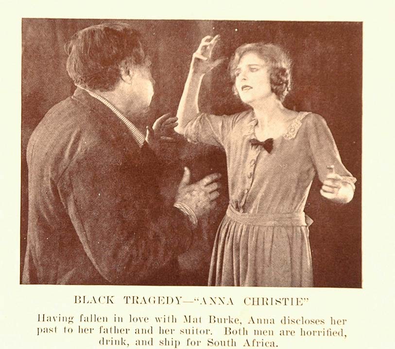1927 Print Film Anna Christie Scene Blanche Sweet William Russell Silent Drama