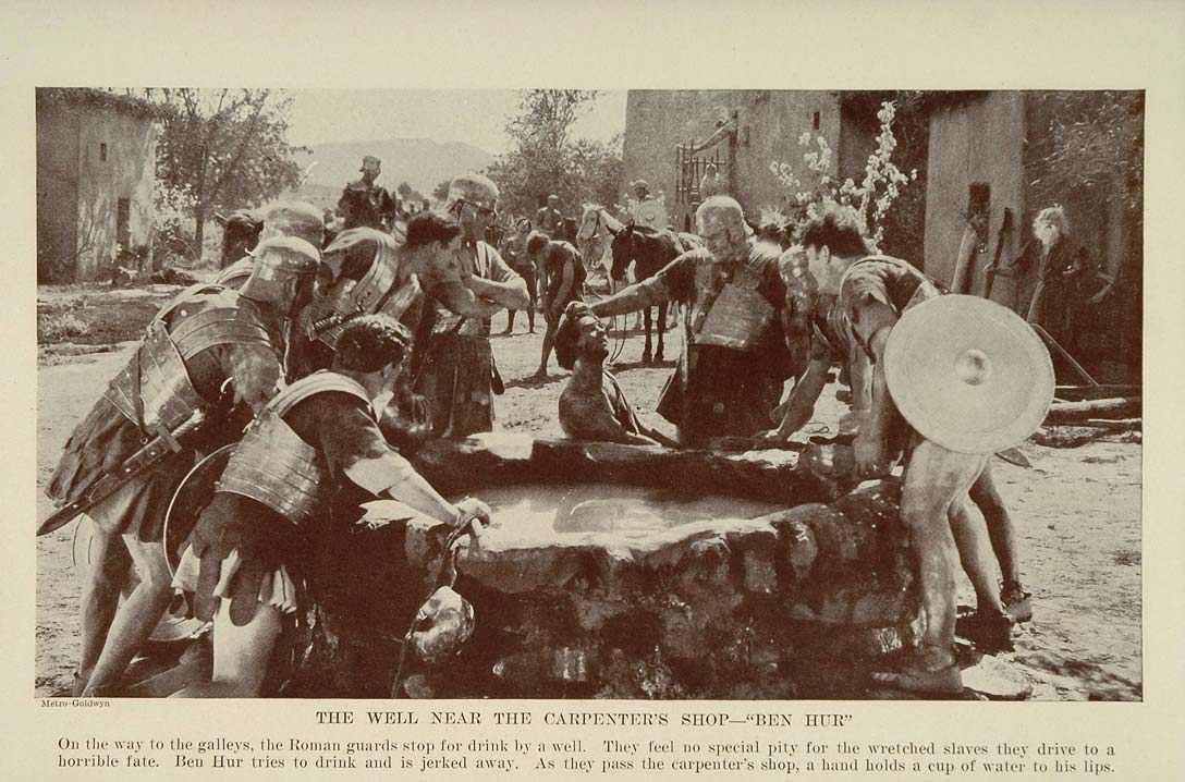 1927 Print Silent Film Scene Well Ben Hur Novarro - ORIGINAL