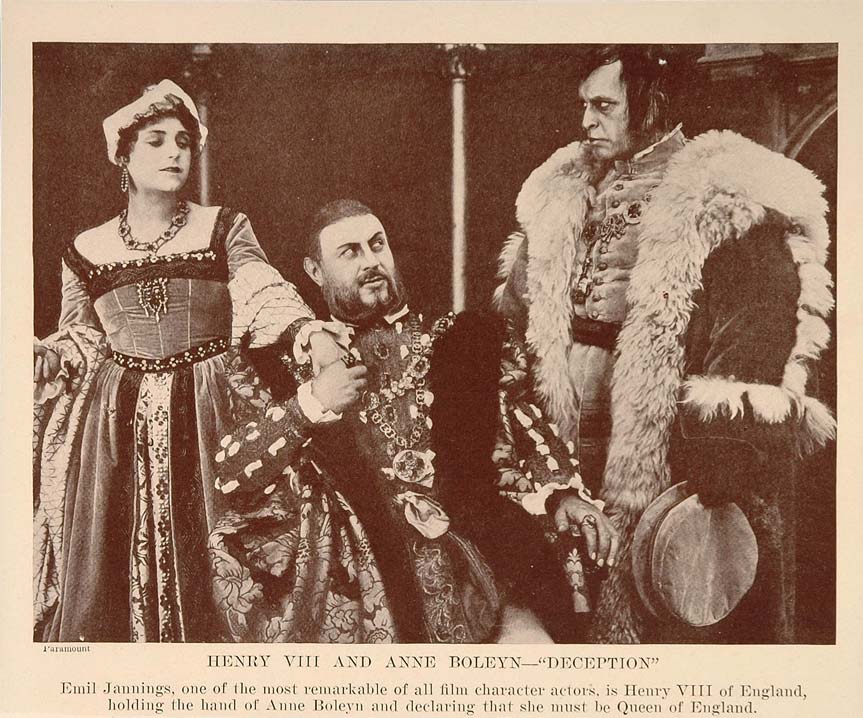 1927 Print Film Scene Deception Anne Boleyn Henry VIII - ORIGINAL