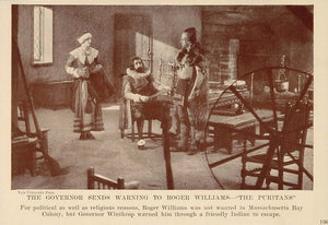 1927 Print Silent Film Scene Puritans Charter Colony - ORIGINAL