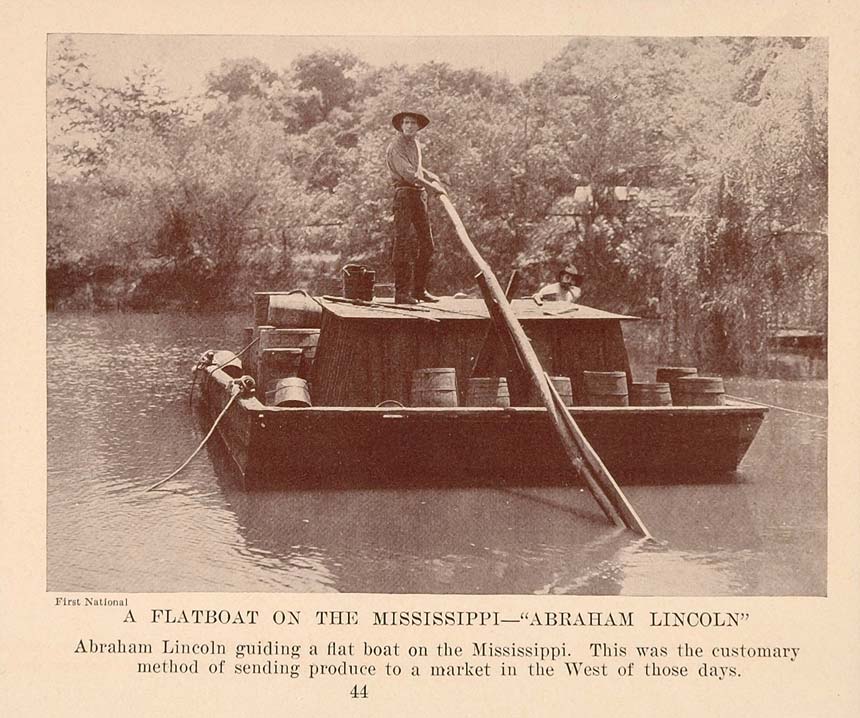 1927 Print Silent Film Scene Abraham Lincoln Flatboat - ORIGINAL ...
