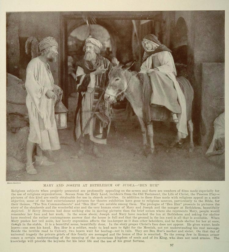 1927 Print Film Scene Ben Hur Mary Joseph Bethlehem - ORIGINAL