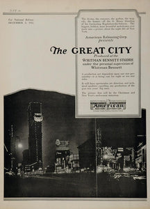 1922 Ad Silent Film At the Crossroads Great City Movie - ORIGINAL SILENT