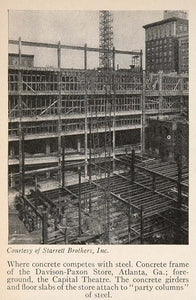 1928 Print Davison-Paxon Store Atlanta Construction - ORIGINAL HISTORIC SKY - Period Paper
