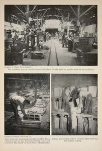 1928 Print Terra Cotta Plant Modelling Shop Interior - ORIGINAL HISTORIC SKY