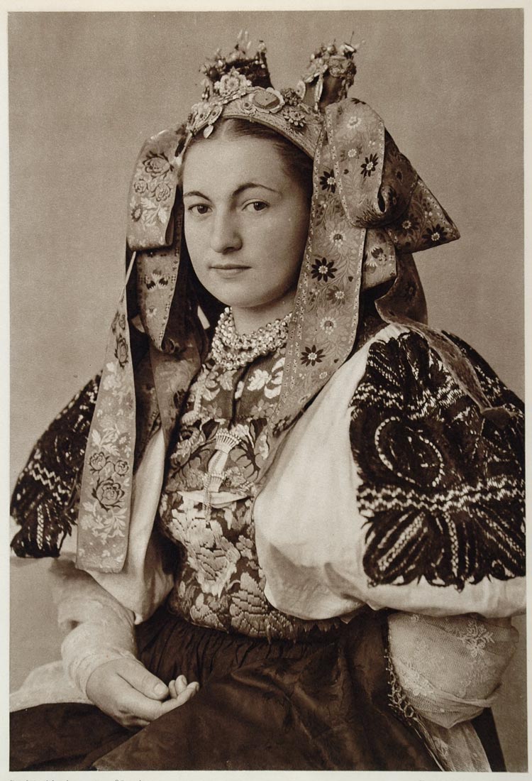 1953 Slovakian Bride Costume Wedding Dress Slovakia - ORIGINAL PHOTOGRAVURE SL1