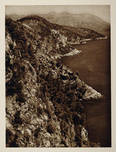 1926 Rocky Coast Cliffs Dalmation Coast Croatia NICE!! - ORIGINAL SLAV1