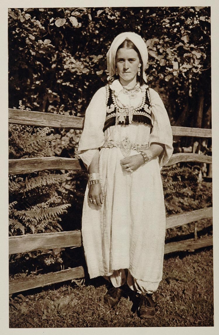 1926 Folk Costume Girl Busovaca Bosnia and Herzegovina - ORIGINAL SLAV ...