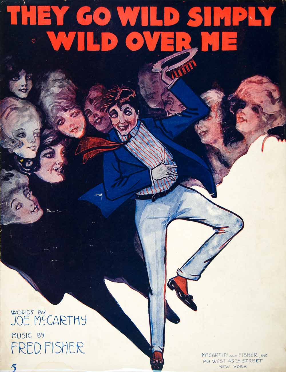 1917 Sheet Music They Go Wild Over Me Joe McCarthy Fred Fisher Dancing Man SM3