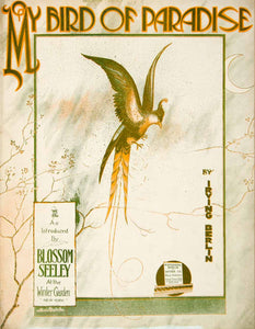 1915 Sheet Music Bird Paradise Blossom Seeley Irving Berlin Art Albert SM3