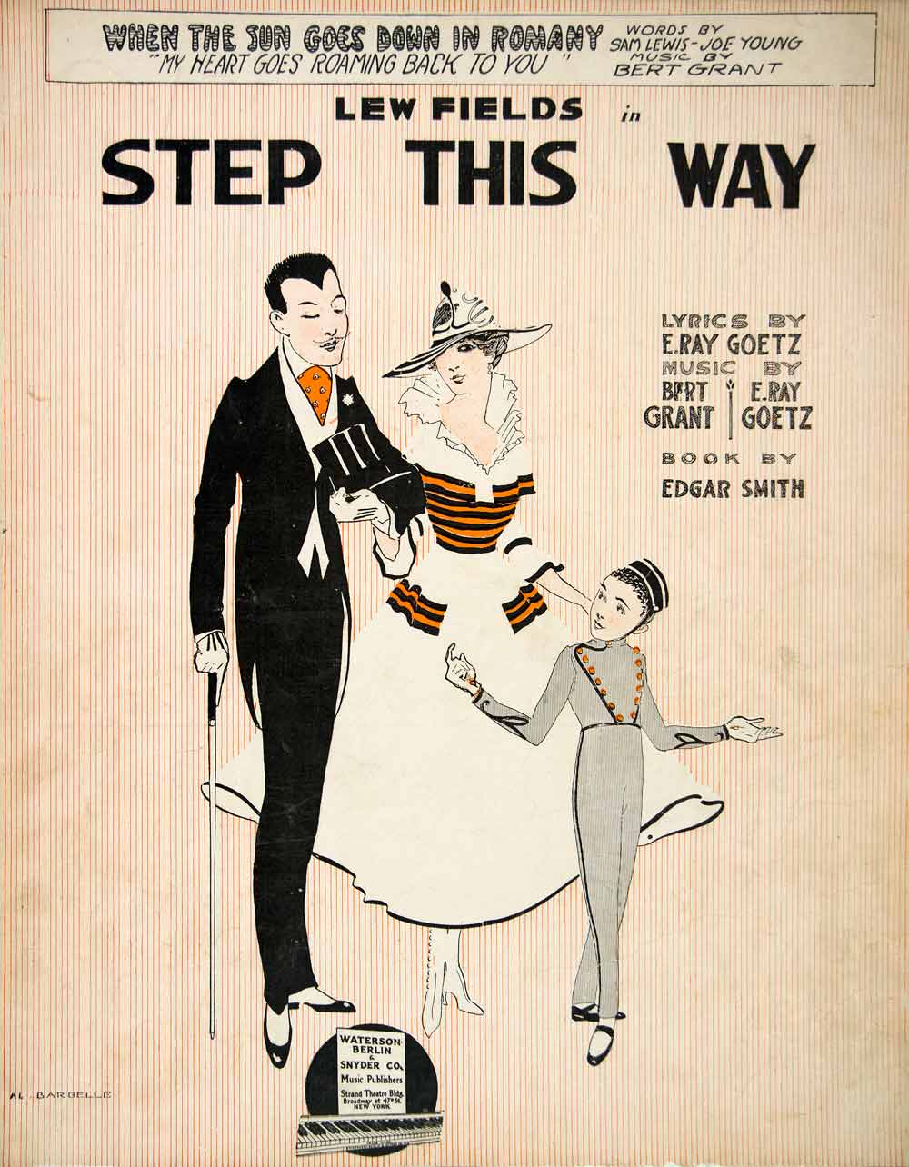 1916 Sheet Music Lew Fields Step This Way Bellhop Edgar Smith Barbelle SM3