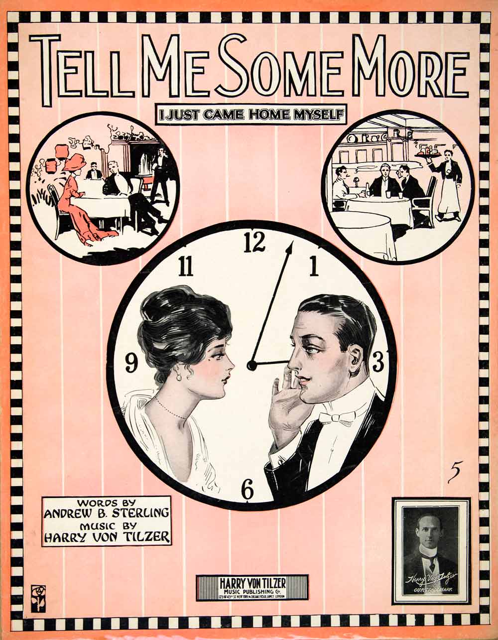 1915 Tell Me Some More Sheet Music Andrew Sterling Harry Von Tilzer Time SM3