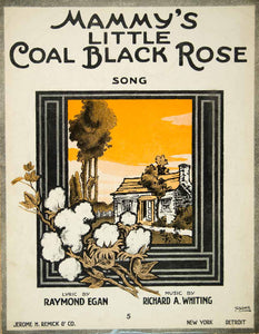 1916 Sheet Music William Austin Starmer Art Mammy Black Rose Cabin Raymond SM3
