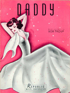 1941 Sheet Music Daddy Republic Bob Troup Woman Pink Stars Fashion Style Art SM3