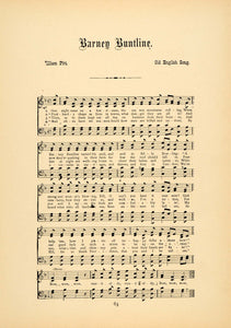 1894 Barney Buntline William Pitt English Song Music - ORIGINAL HISTORIC SND1