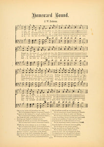 1894 Homeward Bound J. W. Dadmun Hymn Praise Song Music ORIGINAL HISTORIC SND1
