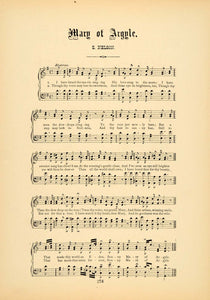 1894 Mary of Argyle Scottish Love Song Sheet Music - ORIGINAL HISTORIC SND1