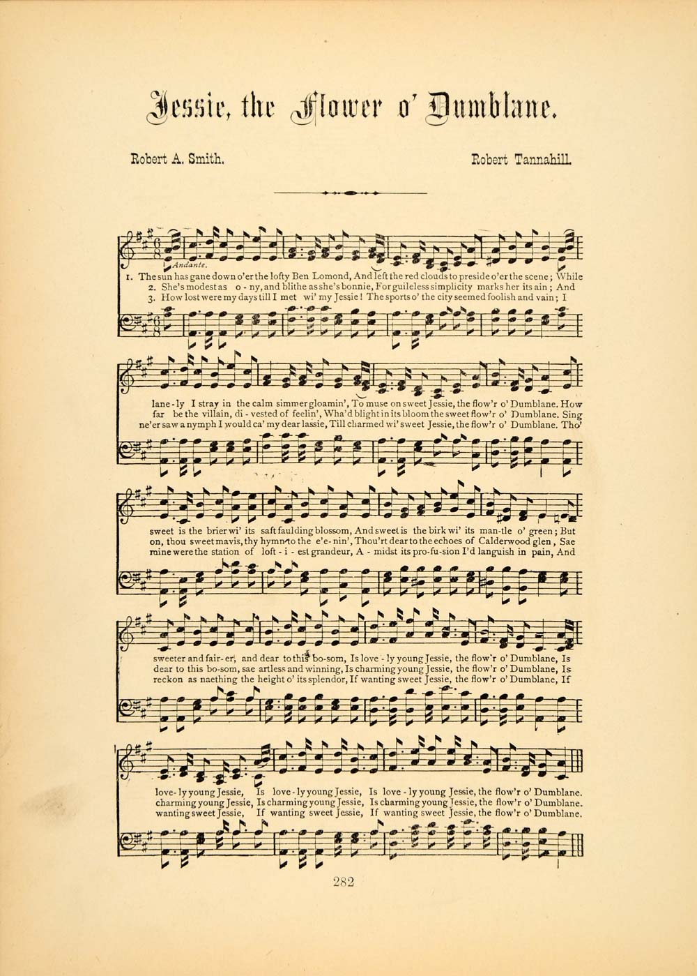 1894 Jessie Flower o Dumblane Scottish Song Sheet Music ORIGINAL HISTORIC SND1