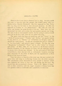 1894 Print Adelina Patti Portrait Opera Soprano Singer ORIGINAL HISTORIC SND1