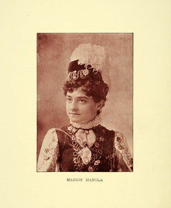 1894 Print Marion Manola Portrait Opera Singer Actress - ORIGINAL SND1