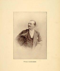 1894 Print Italio Campanini Italian Opera Tenor Singer ORIGINAL HISTORIC SND1
