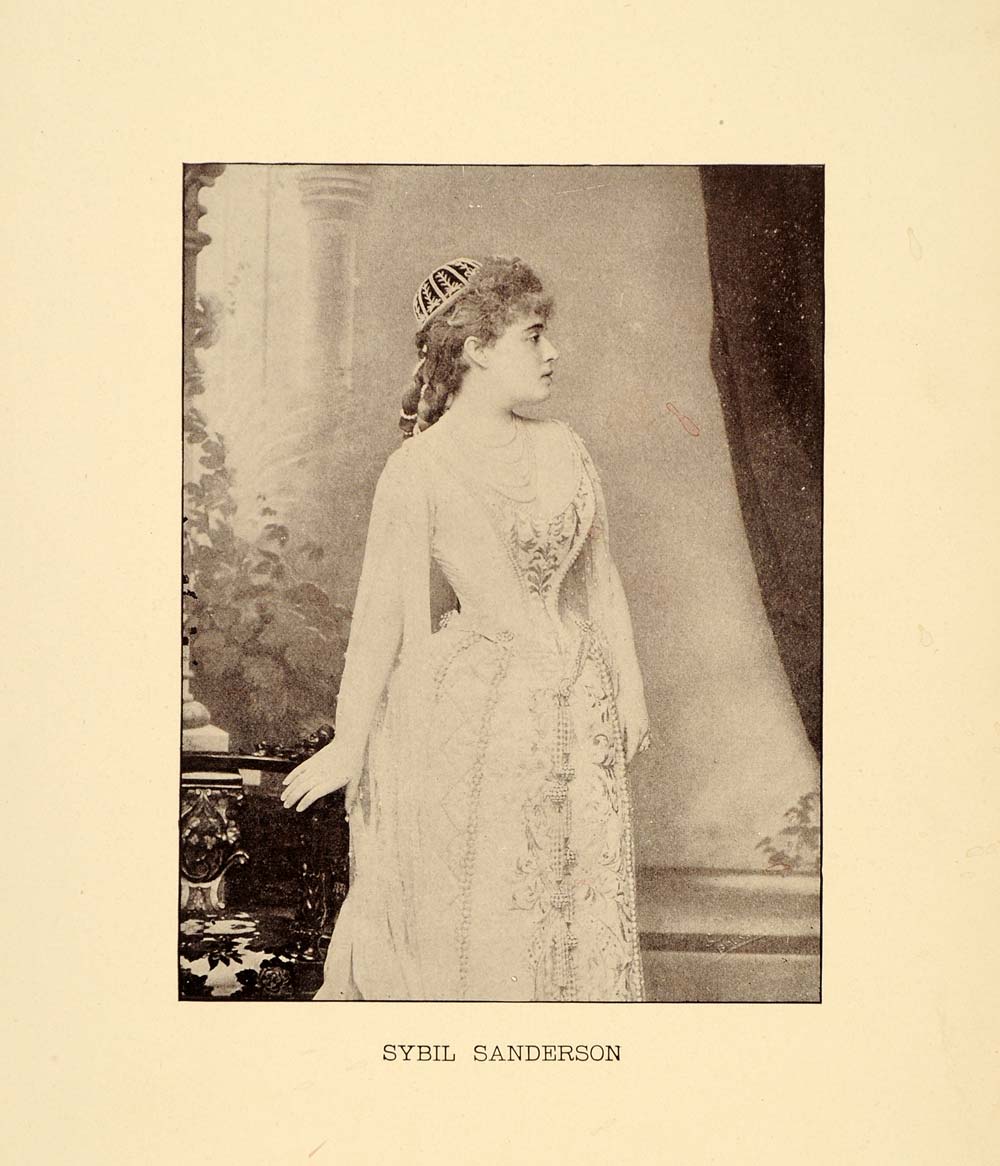 1894 Print Sybil Sanderson Portrait Opera Soprano - ORIGINAL HISTORIC IMAGE SND1