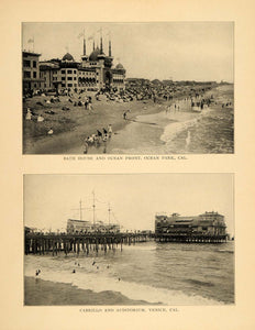 1906 Print Ocean Park Bath House Venice Beach Pier California Historic Images