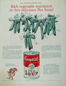 1927 Campbell's Pea Soup Kid Parasol Pod Orig. Print Ad - ORIGINAL SOUP