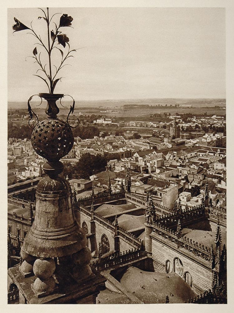 1925 Panoramic View Seville Sevilla Spain Giralda Tower - ORIGINAL SP1