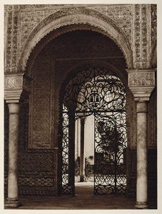 1925 Gate Pilate's House Casa Pilato Seville Sevilla - ORIGINAL PHOTOGRAVURE SP1