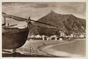 1928 Beach Boat Blanes Spain Costa Brava Photogravure - ORIGINAL SP2