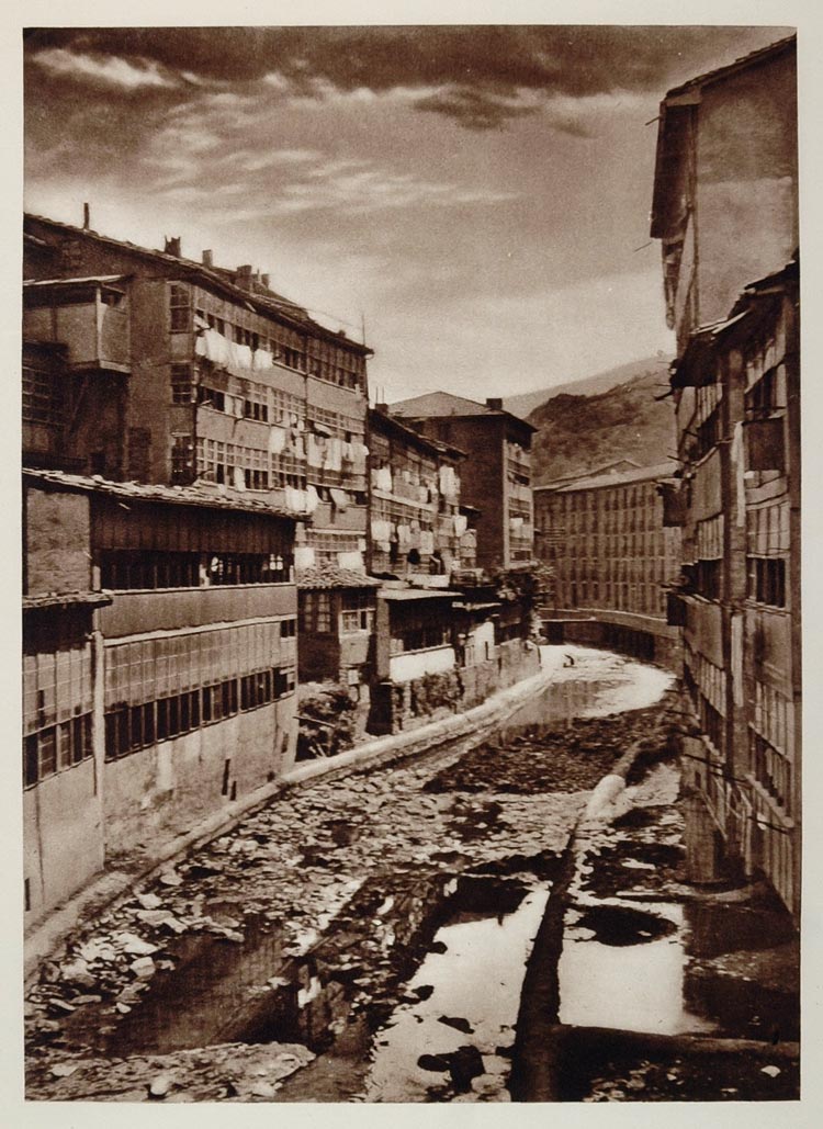 1928 Eibar Town Gipuzkoa Basque Spain Photogravure - ORIGINAL PHOTOGRAVURE SP2