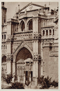 1928 Gothic Facade Door Cathedral Catedral Toledo Spain - ORIGINAL SP2