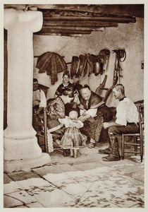 1928 Family Lagartera Spain Spanish Sunday Costume - ORIGINAL PHOTOGRAVURE SP2