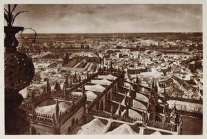 1928 Panoramic View Panorama Seville Spain Photogravure - ORIGINAL SP2