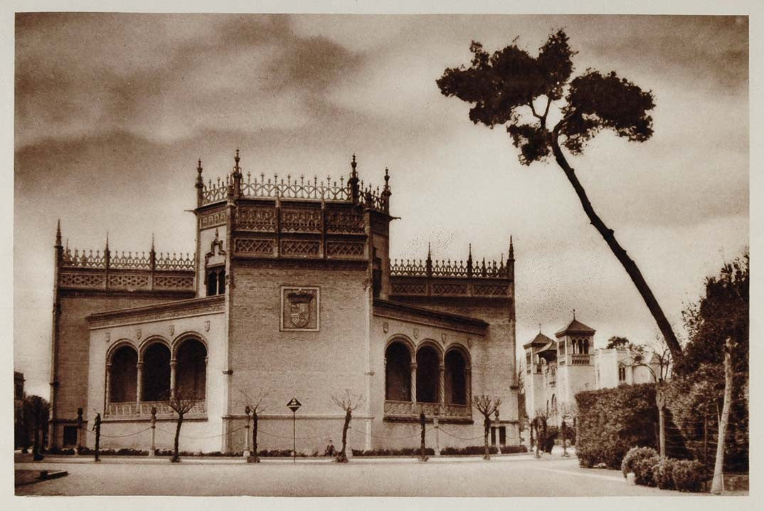 1928 Entrance Parque Maria Luisa Park Seville Spain - ORIGINAL PHOTOGRAVURE SP2