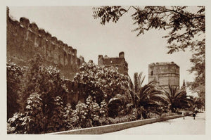 1928 Old Town Wall Seville Sevilla Spain Photogravure - ORIGINAL SP2