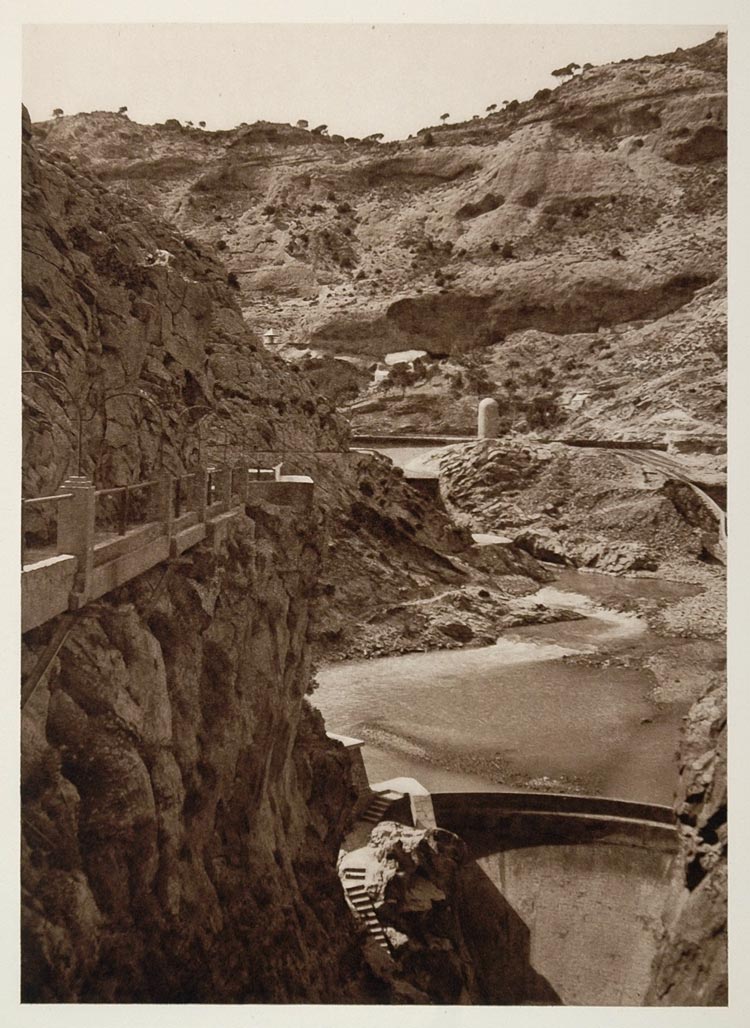 1928 Chorro Gorge Guadalhorce River Dam Andalusia Spain - ORIGINAL SP2