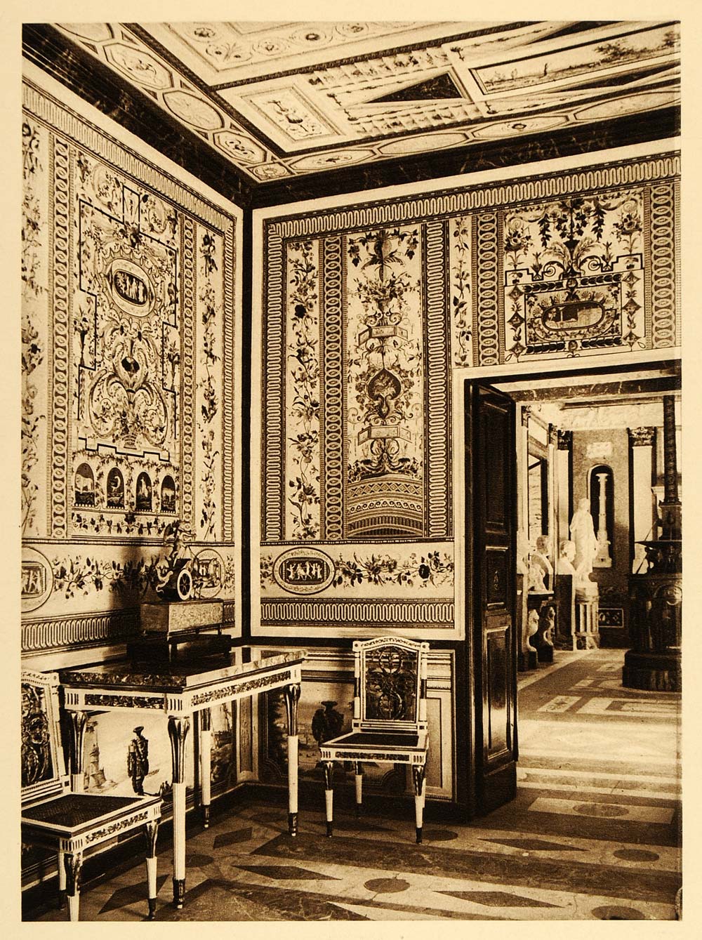 1925 Room Table Chair Casa de Labrador Aranjuez Spain - ORIGINAL SP3