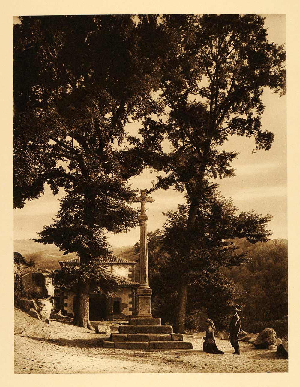 1925 Chapel Capilla Shrine Spain Hielscher Photogravure - ORIGINAL SP3