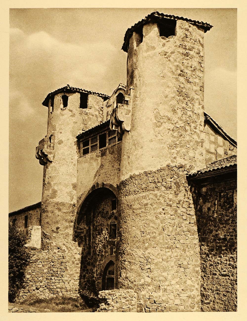 1925 Castillo Castle Gate Siguenza Parador Hotel Spain - ORIGINAL SP3