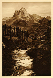 1925 Pic du Midi Pico del Mediodia Spain Pyrenees River - ORIGINAL SP3