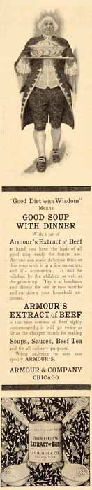 1902 Ad Pure Armours Extract of Beef Soup Tin Beef Tea - ORIGINAL SP4