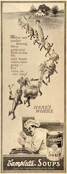 1914 Ad Campbells Vegetable Soup Joseph Marching Parade - ORIGINAL SP4